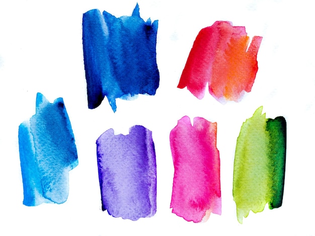Aquarela abstrata pintada à mão colorida molhada na textura de papel branco para papel de parede criativo ou trabalho de arte de design Fundo para adicionar mensagem de texto Cores pastel