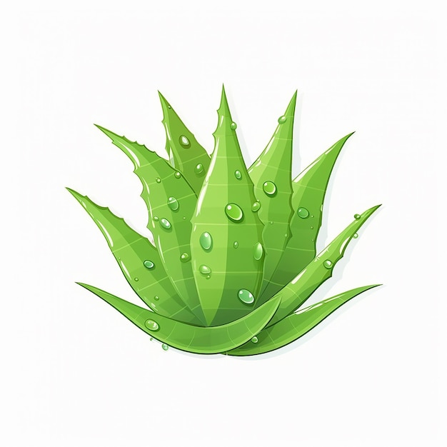 Foto aquarela aloe vera isolada em fundo branco plantas medicinais e fatias de folhas