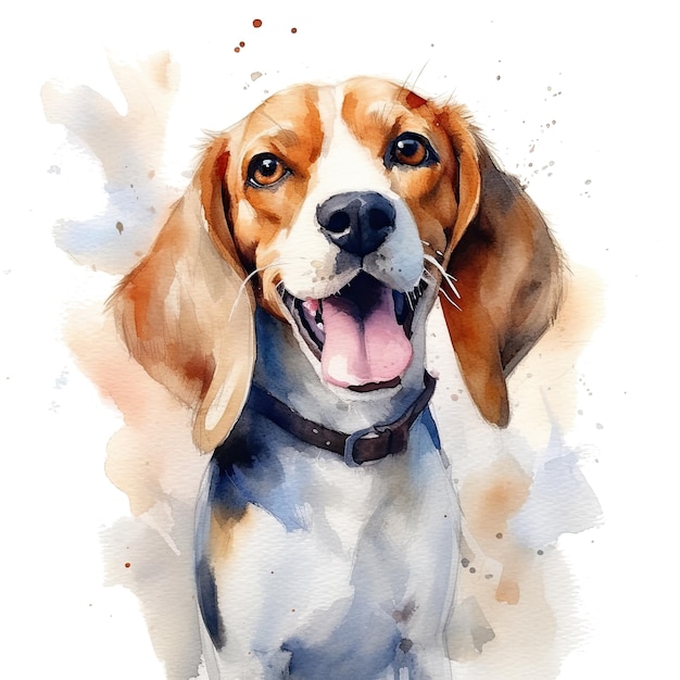 Aquarela American Beagle clipart fundo branco