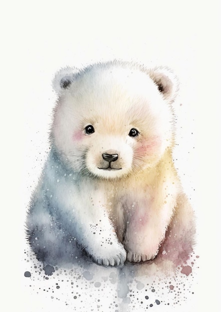 Aquarela artística de bebê panda obra de arte de animal ai gerada