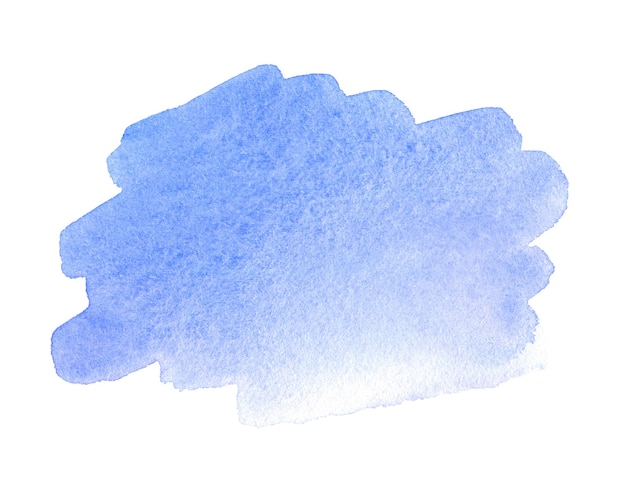 Aquarela azul abstrata sobre fundo branco. Clipart em aquarela para texto ou logotipo