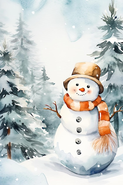 Aquarela boneco de neve papéis digitais fundos de inverno boneco de neve clipart lixo diário kit inverno digital