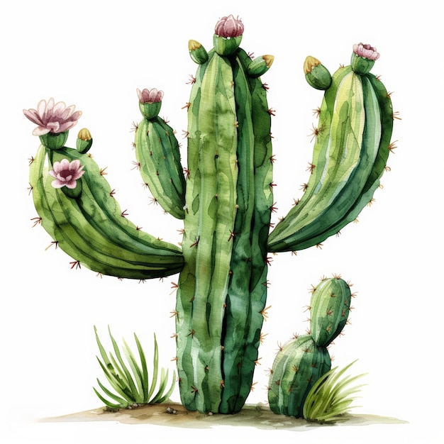 aquarela cactus bonito isolado