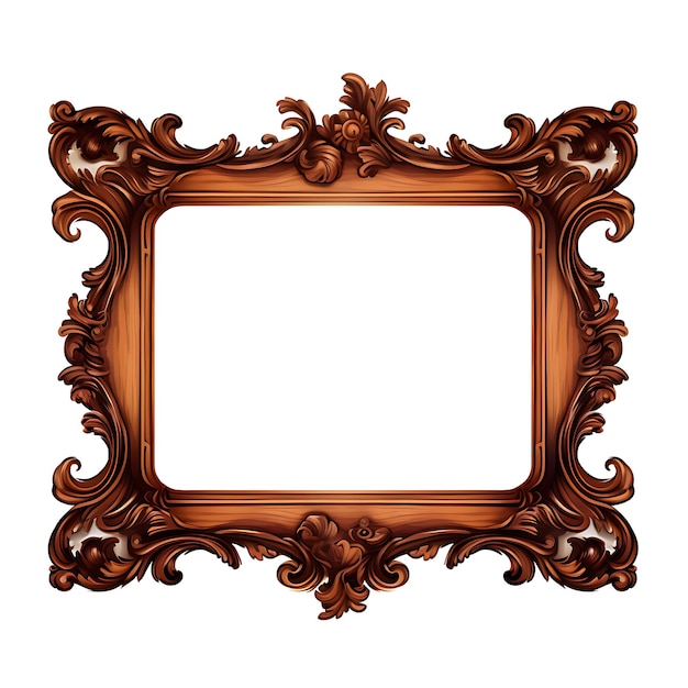 Foto aquarela de caoba marco de imágenes con una forma cuadrada marrón profundo acabado blanco bg clipart camiseta