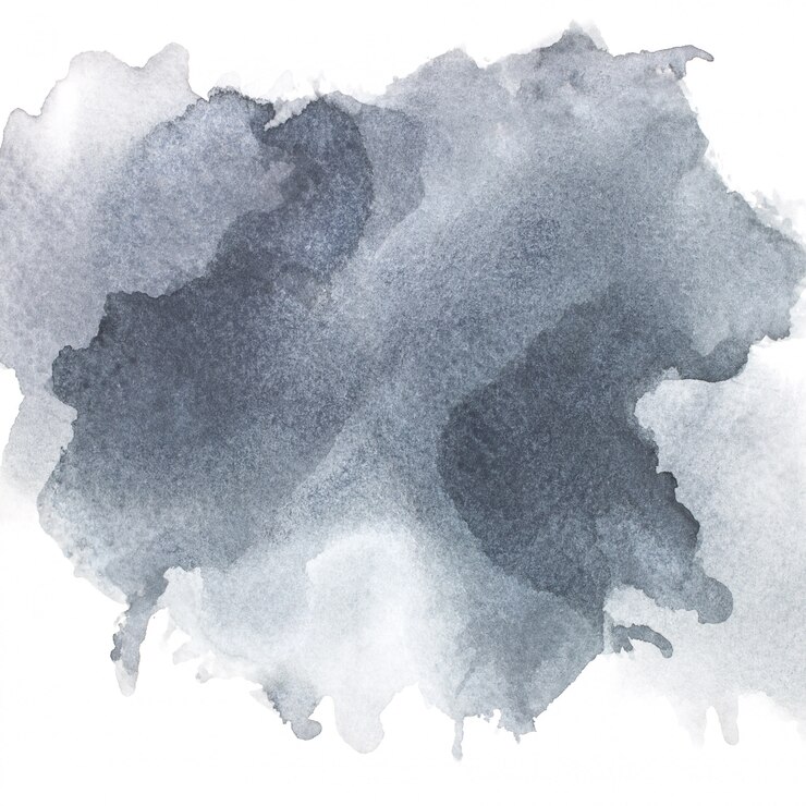 Aquarela cinza sobre papel.