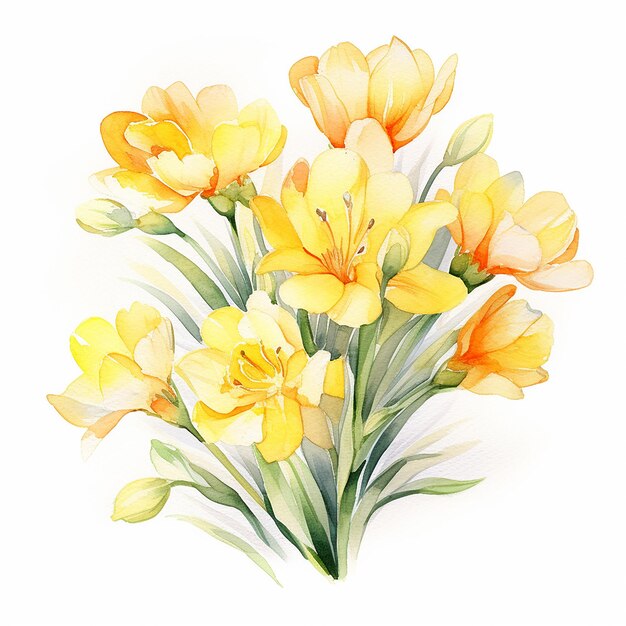 Foto aquarela clipart freesia