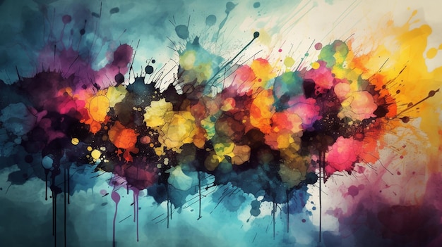 Aquarela colorida abstrata para fundo Pintura de arte digital Papel de textura