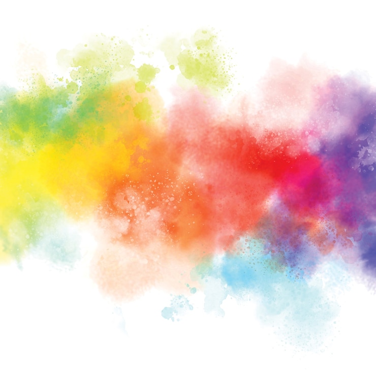 Foto aquarela colorida em ilustração de fundo branco
