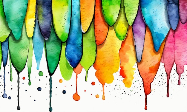 Aquarela colorida pintura abstrata ilustração desenho animado estilo papel de parede design de fundo