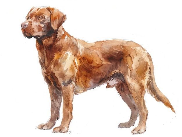 Aquarela de Chesapeake Bay Retriever isolada em fundo branco