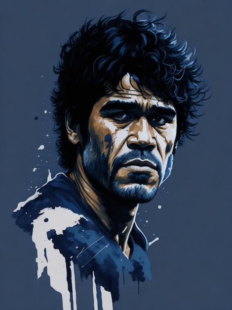 Aquarela de Diego Maradona