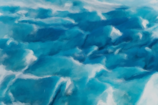 Aquarela de escova de mar de nuvem branca azul de fundo