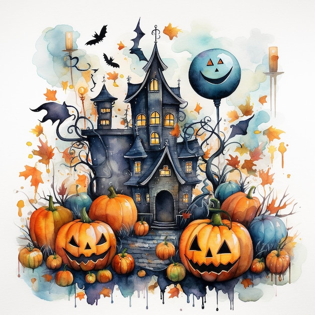 Aquarela de fundo de Halloween