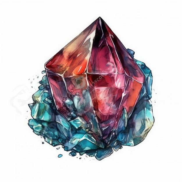 Aquarela de gemas de diamante