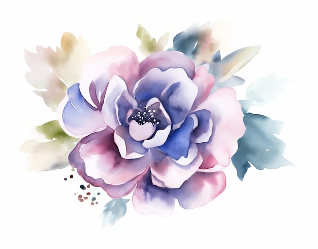 Aquarela de ilustração de lindo buquê de flores