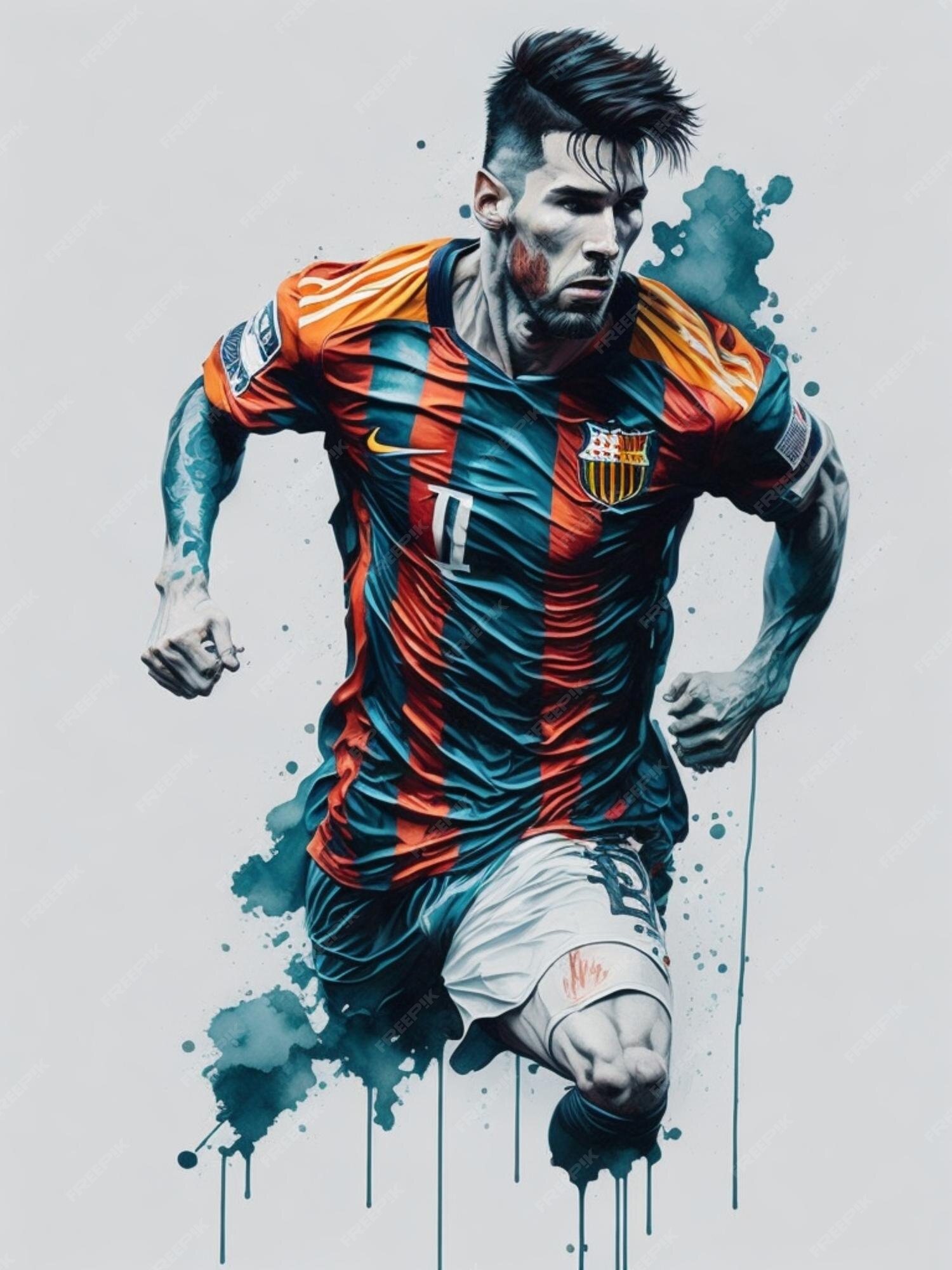 Aquarela de lionel messi