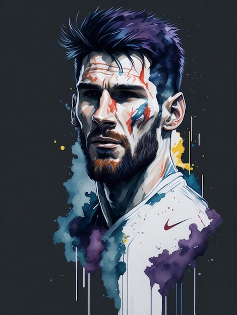 aquarela de lionel messi