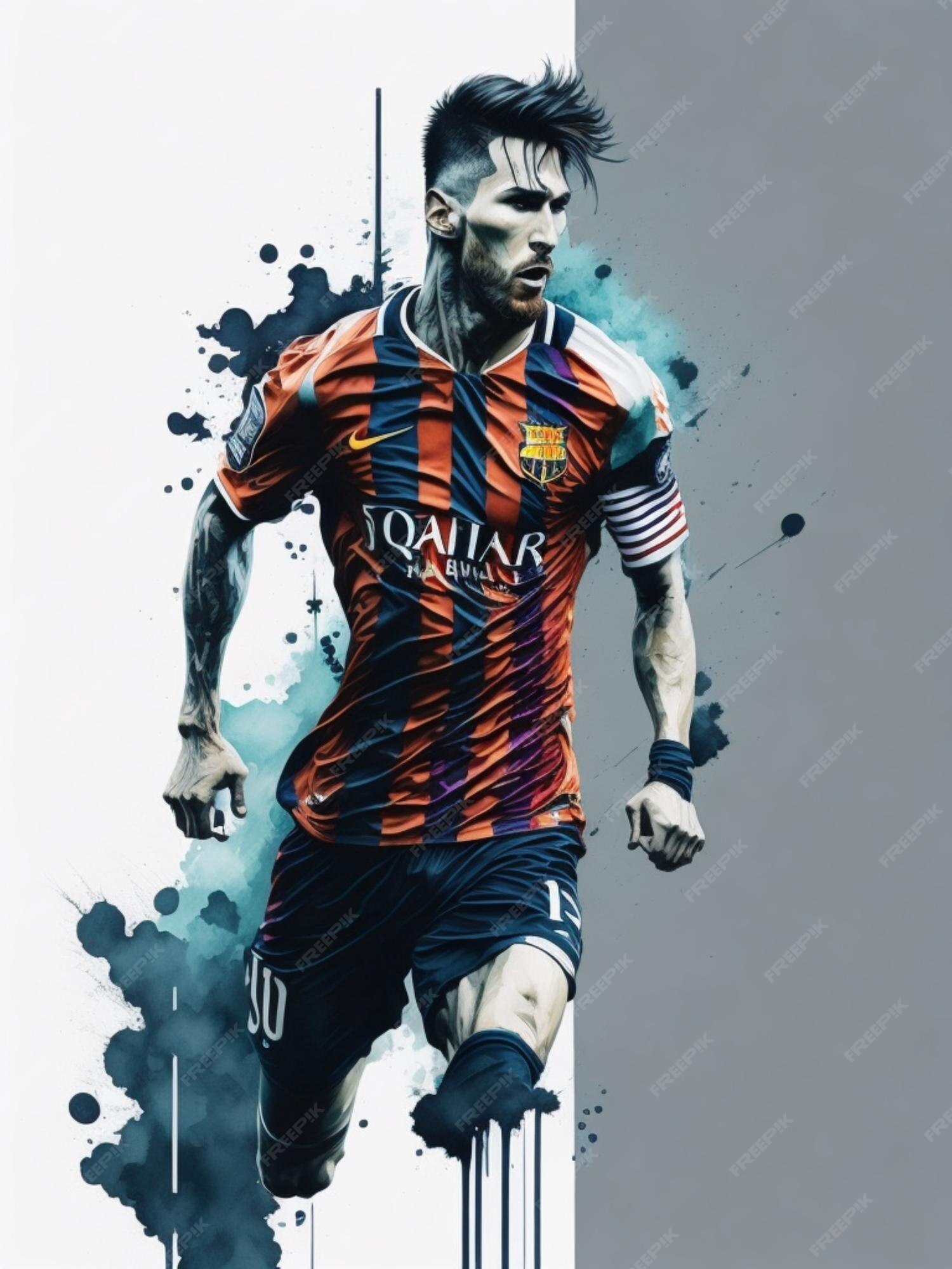 Aquarela de lionel messi