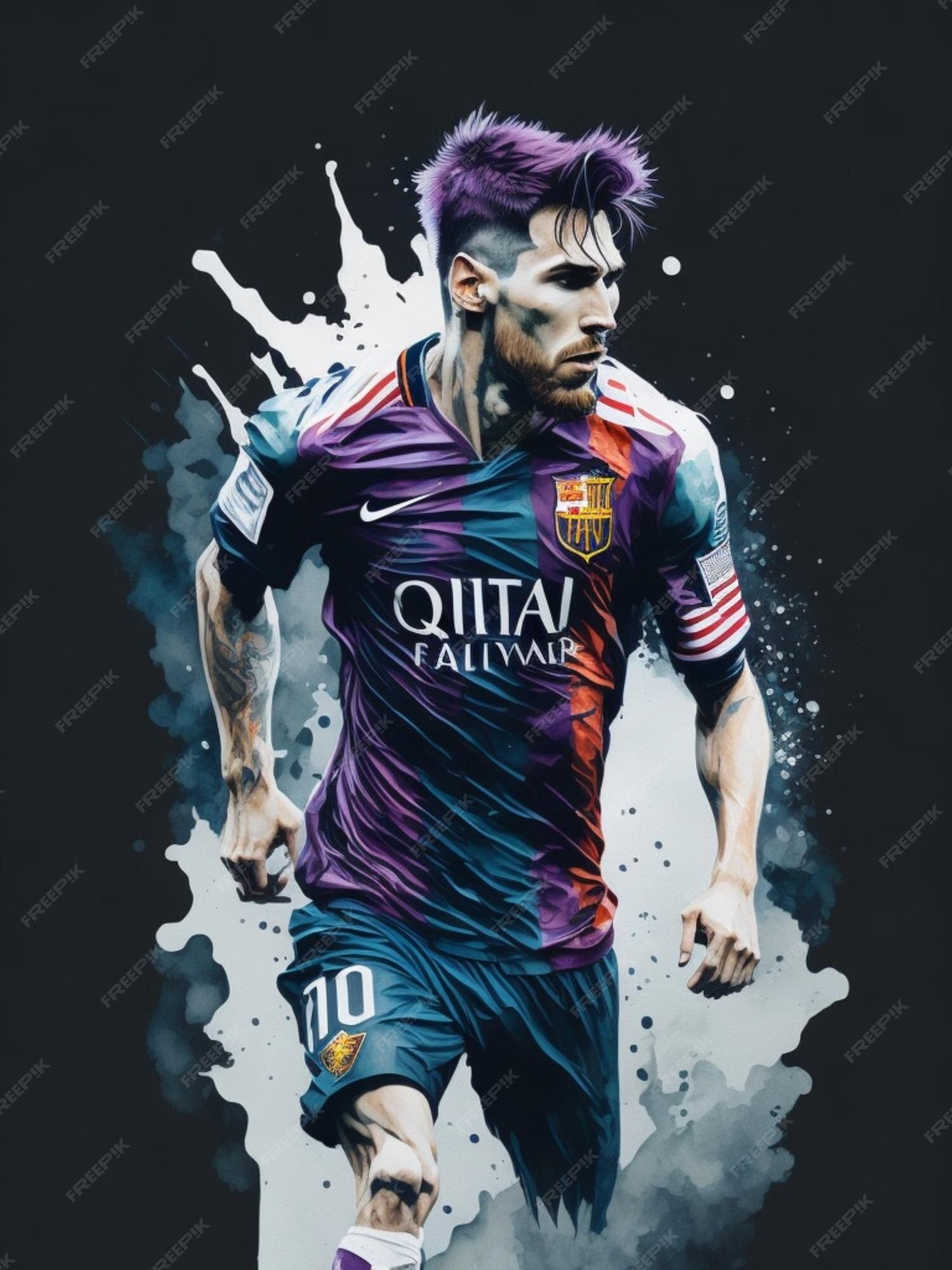 Aquarela de lionel messi