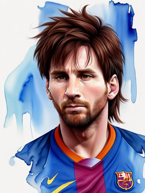 Aquarela de lionel messi