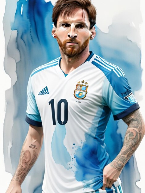 Aquarela de lionel messi