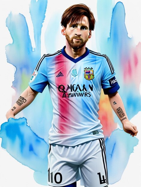 Aquarela de lionel messi