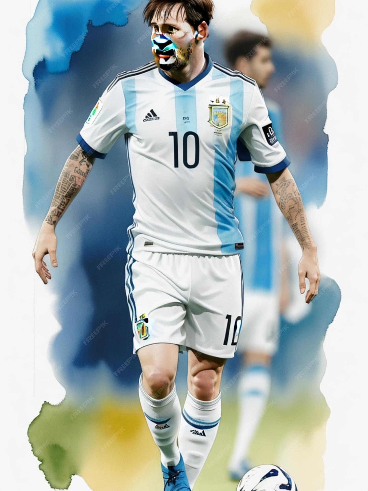 Aquarela de lionel messi