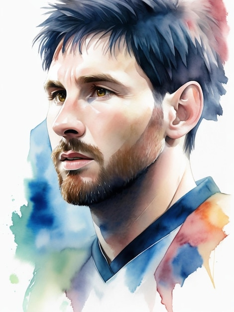 aquarela de lionel messi