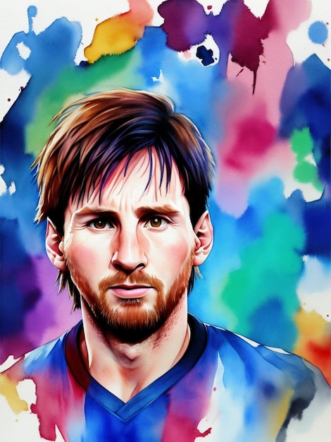 aquarela de lionel messi