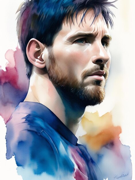 aquarela de lionel messi