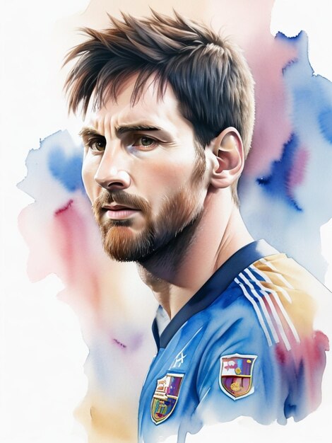 Aquarela de lionel messi