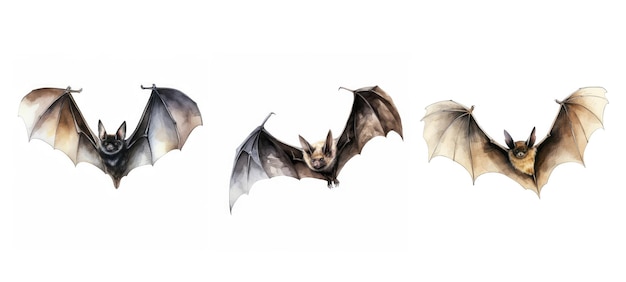 Aquarela de morcego assustador ai gerada fantasma horror lua abóbora caveira bruxa ilustração de aquarela de morcego assustador