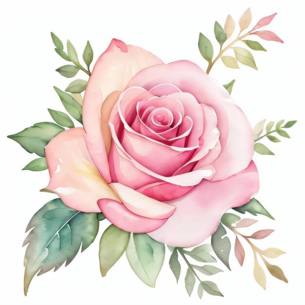 Foto aquarela de rosas rosas clipart