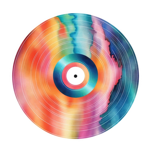 Aquarela de um disco de vinil