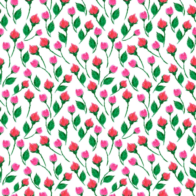 Aquarela desenhada à mão rosa e rosa abstrata padrão sem costura em fundo branco Papel de parede de tecido têxtil para embrulho de presente