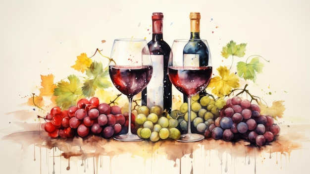 aquarela Dia Nacional do Vinho 25 de Maio IA generativa