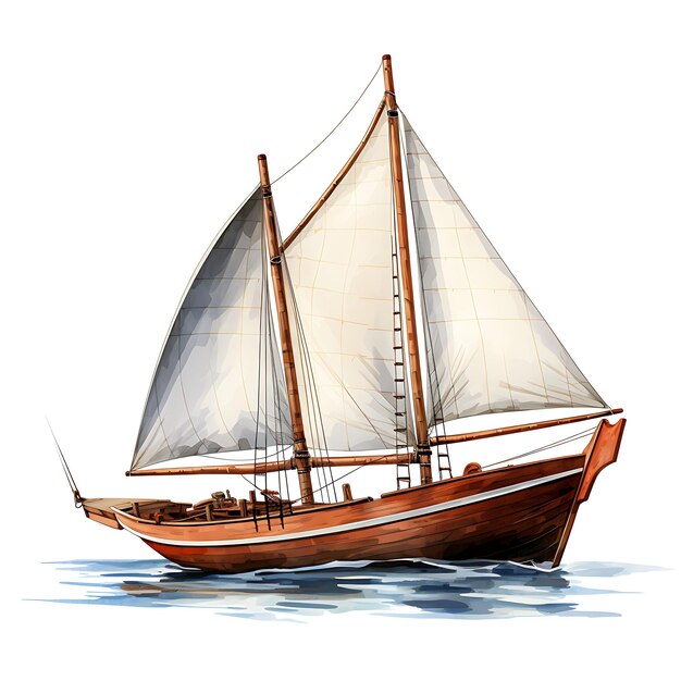 Foto aquarela dos emirados árabes unidos dhow barcos modelo barco marrom e branco w em branco bg clipart tinta