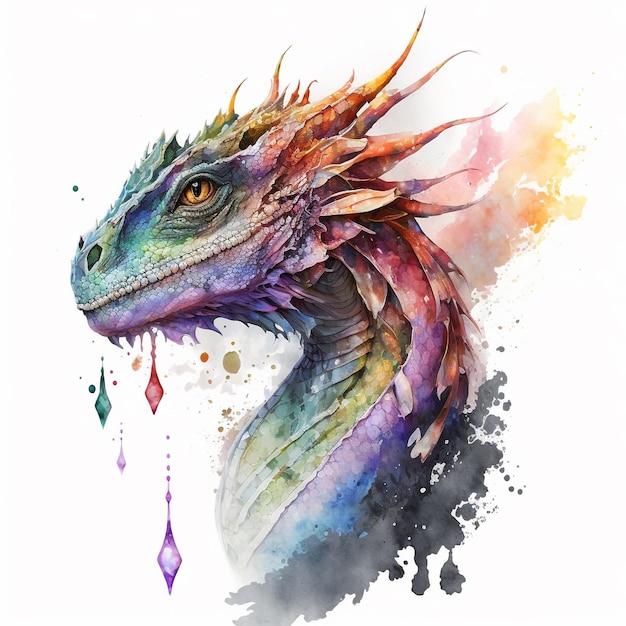 Aquarela Dragão Hiper-realista