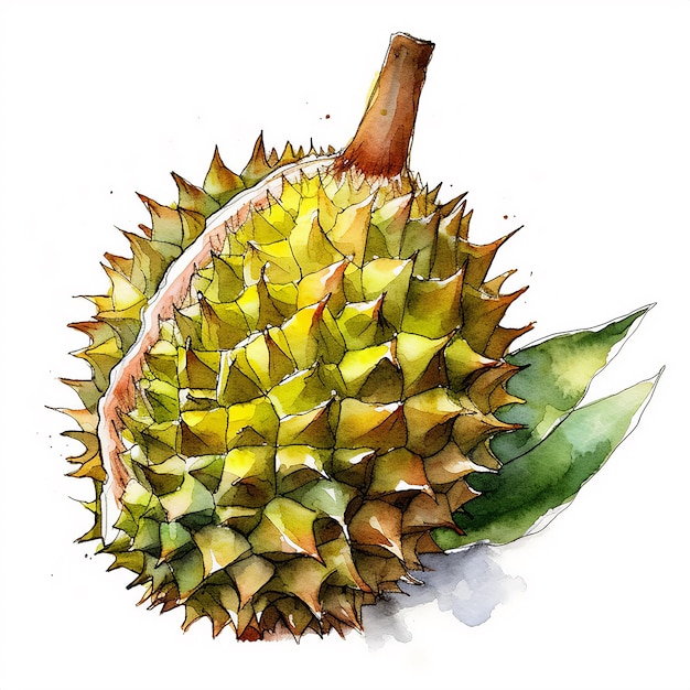 aquarela durian clipart fundo branco