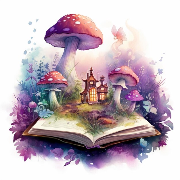 Aquarela Fantasia Livro Clipart