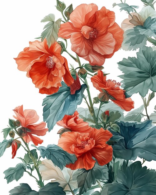 Aquarela de la flor de la begonia