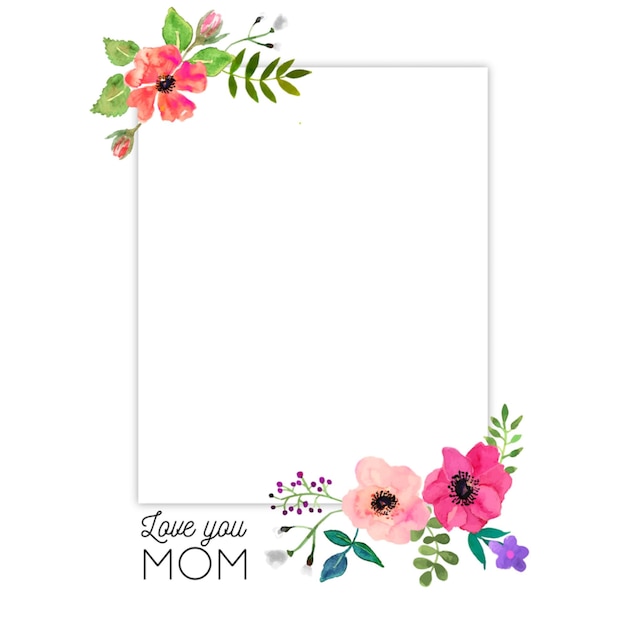 Aquarela Floral Cartão do Dia da Mãe