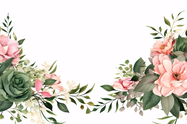 Aquarela floral Fronteiras de fundo para cartões de saudação de casamento papelão e cartazes de moda