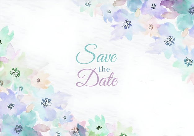 Aquarela Floral Salve o convite para a data