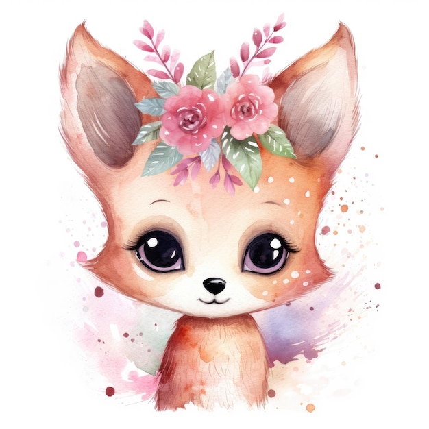 Aquarela Fofo Clipart Rosa Animal