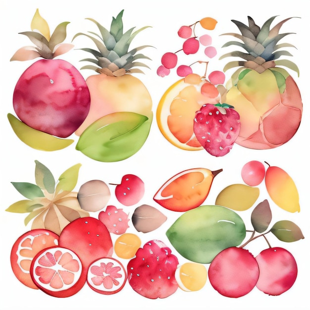 Aquarela Frutas Clipart