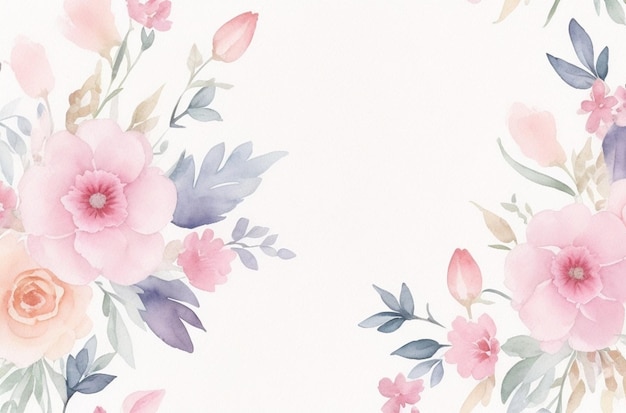 Foto aquarela fundo floral com cores suaves