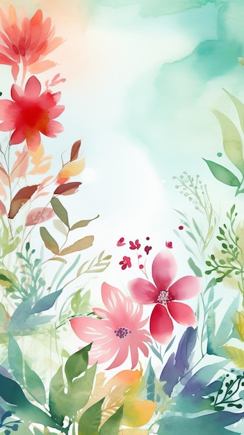 Aquarela fundo floral natural Ilustração AI GenerativexA