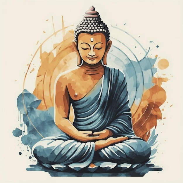 Foto aquarela gautam buda