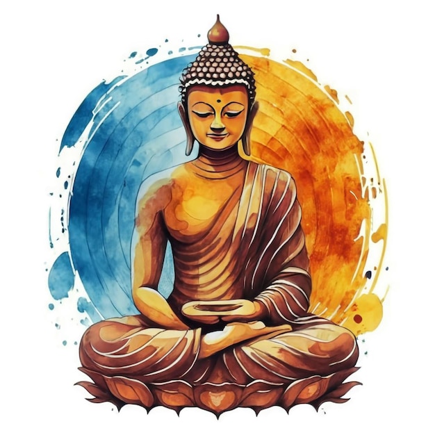 Foto aquarela gautam buda